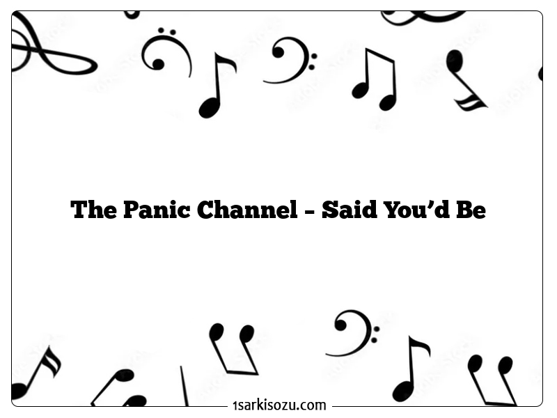 The Panic Channel – Said You’d Be