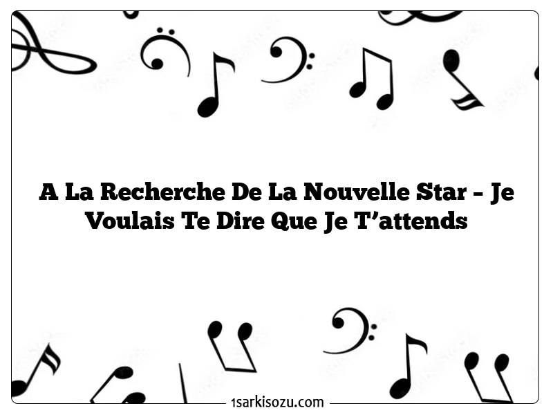 A La Recherche De La Nouvelle Star – Je Voulais Te Dire Que Je T’attends